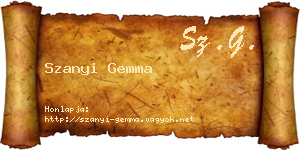 Szanyi Gemma névjegykártya